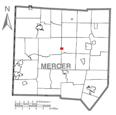 Map of Fredonia, Mercer County, Pennsylvania Highlighted.png