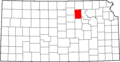 Map of Kansas highlighting Clay County