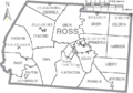 Map of Ross County Ohio With Municipal and Township Labels
