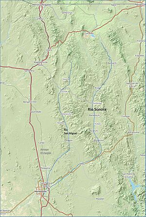 Archivo:Mapa del cauce del Río Sonora
