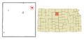 Osborne County Kansas Incorporated and Unincorporated areas Downs Highlighted