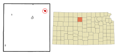 Osborne County Kansas Incorporated and Unincorporated areas Downs Highlighted.svg
