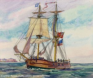 Archivo:Prize brig "Adams" in Lake Erie, Ontario, in 1812 (JRR 1153)