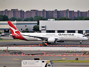 Archivo:Qantas Boeing 787-9 Dreamliner VH-ZNG taxiing at JFK Airport