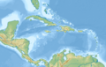 Relief Map of Caribbean