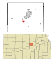 Saline County Kansas Incorporated and Unincorporated areas Smolan Highlighted.svg