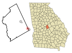 Twiggs County Georgia Incorporated and Unincorporated areas Danville Highlighted.svg
