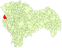 Extensión del término municipal en la provincia de Guadalajara