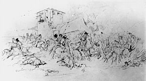 Archivo:Ataque de los indios araucanos a un fuerte chileno