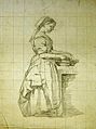Clara Filleul, femme à la vaisselle, croquis, Musée de Nogent-Le-Rotrou, croquis