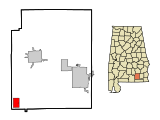 Coffee County Alabama Incorporated and Unincorporated areas Kinston Highlighted.svg