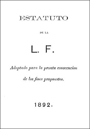 Archivo:Estatuto de la L.F (Liga Filipina)