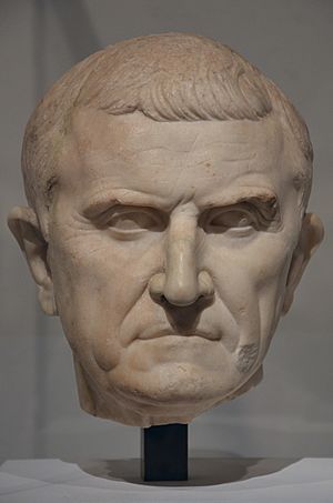 Archivo:Head of Marcus Licinius Crassus, middle of 1st century BC, from Italy, Moi, Auguste, Empereur de Rome exhibition, Grand Palais, Paris - 14649017884