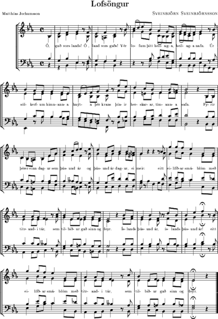Icelandic national anthem sheet music.gif