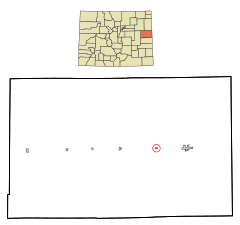 Kit Carson County Colorado Incorporated and Unincorporated areas Bethune Highlighted.svg