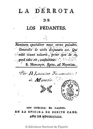Archivo:La derrota de los pedantes 1789 Moratín