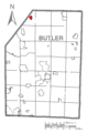 Map of Harrisville, Butler County, Pennsylvania Highlighted