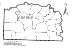 Map of Jefferson, Greene County, Pennsylvania Highlighted.png