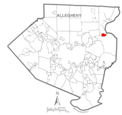 Map of Springdale, Allegheny County, Pennsylvania Highlighted.png