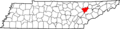 Map of Tennessee highlighting Anderson County