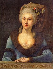 Marianna Martines, Pupil of P. Metastasio; born in Vienna, 4th day of May 1744, Member Academia Filarmonica.jpg