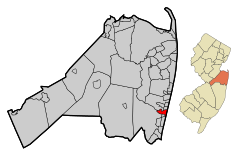 Monmouth County New Jersey Incorporated and Unincorporated areas Belmar Highlighted.svg