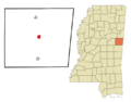 Noxubee County Mississippi Incorporated and Unincorporated areas Macon Highlighted
