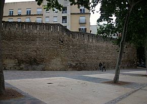 Archivo:Tram de muralla prop del jardí del Bes, Xàtiva