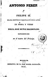 Antonio Pérez y Felipe II cover page