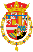 Coat of Arms of the Prince of Asturias 1560-1578 (Azure Label Variant).svg