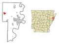 Crittenden County Arkansas Incorporated and Unincorporated areas Earle Highlighted