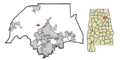Etowah County Alabama Incorporated and Unincorporated areas Ridgeville Highlighted