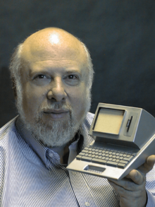 Jef Raskin holding Canon Cat model.png