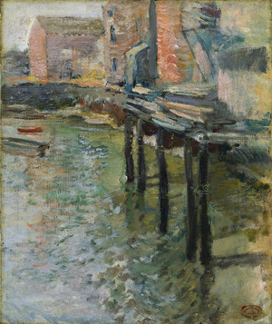 Archivo:John Henry Twachtman - Deserted Wharf (The Old Mill at Cos Cob) - 1942.122 - Cleveland Museum of Artf