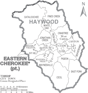 Archivo:Map of Haywood County North Carolina With Municipal and Township Labels