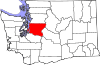 Mapa de Washington con la ubicación del condado de King