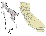 San Mateo County California Incorporated and Unincorporated areas Emerald Lake Hills Highlighted.svg