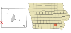 Wapello County Iowa Incorporated and Unincorporated areas Blakesburg Highlighted.svg