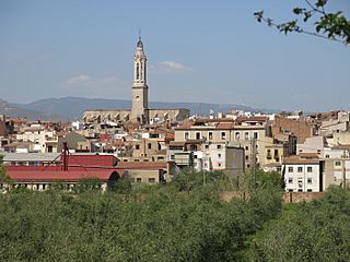 138 Valls, amb l'església de Sant Joan, des del recinte de la sala Kursaal.jpg
