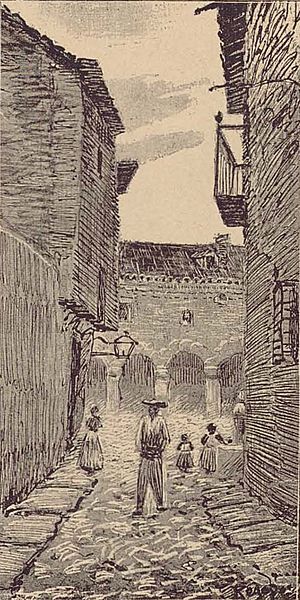 Archivo:1899, España negra, Una calle de Sigüenza, Regoyos (cropped)