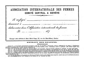 Archivo:Association internationale des femmes - extract of the statutes