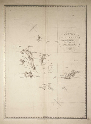 Archivo:Chart of the Galapagos, surveyed in the merchant ship Rattler, and drawn by Capt. James Colnett, of the Royal Navy. Corrections to 1832. RMG F0036f