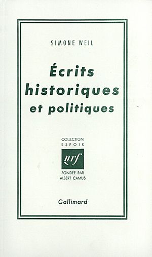 Archivo:Ecrits historiques et politiques, Simone Weil (high contrast)