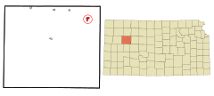 Gove County Kansas Incorporated and Unincorporated areas Quinter Highlighted.svg