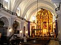 Iglesia de El Salvador, Valladolid, España. Interior con retablo mayor
