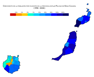 Las Palmas crecimiento 1998-2008