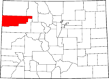 Map of Colorado highlighting Rio Blanco County.svg