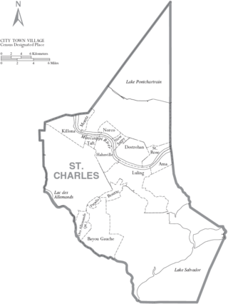 Map of St. Charles Parish Louisiana With Municipal Labels.PNG