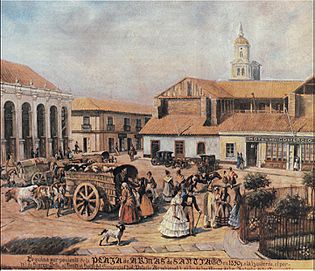 Archivo:Plaza de Armas de Santiago de Chile en 1850