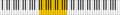 Range of tenor voice marked on keyboard